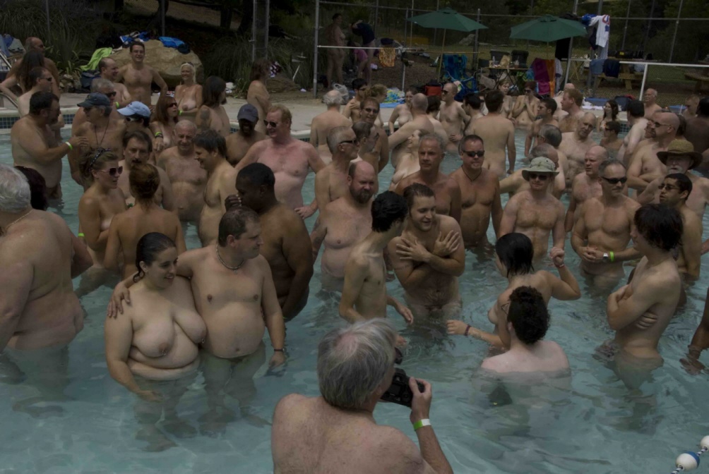 Crowd in pool